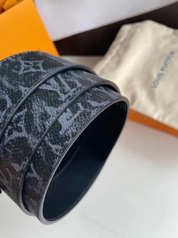 View 7 of Louis Vuitton Monogram Belt: Matte Gunmetal Buckle, Canvas