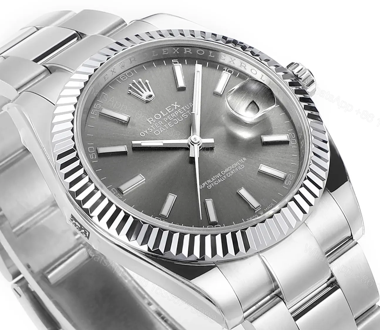 View 5 of BT Factory Clean Factory DDF Classic Grey Fluted Bezel Watch