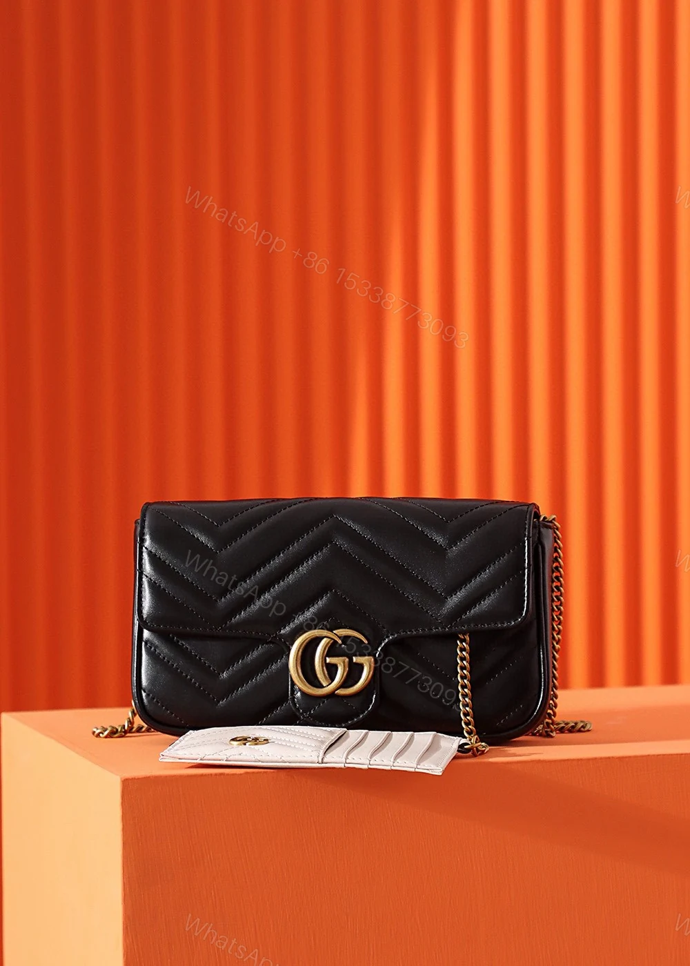 GUCCI高仿女款鏈條包經典黑色設計感十足百搭不退流行 — view 1
