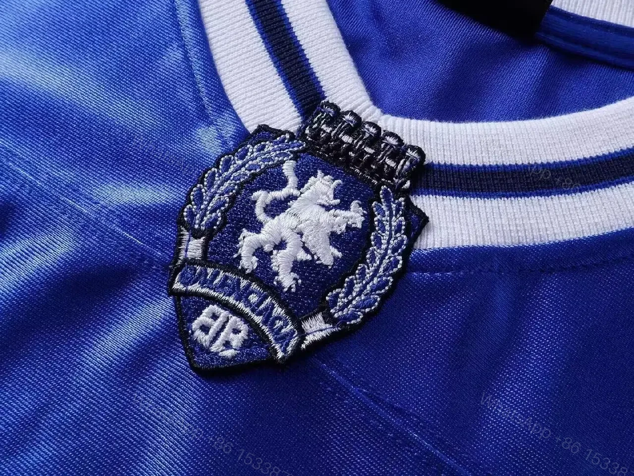 View 2 of Bold Blue Jersey Tee: Sport-Luxe Logo-Print Streetwear Tee