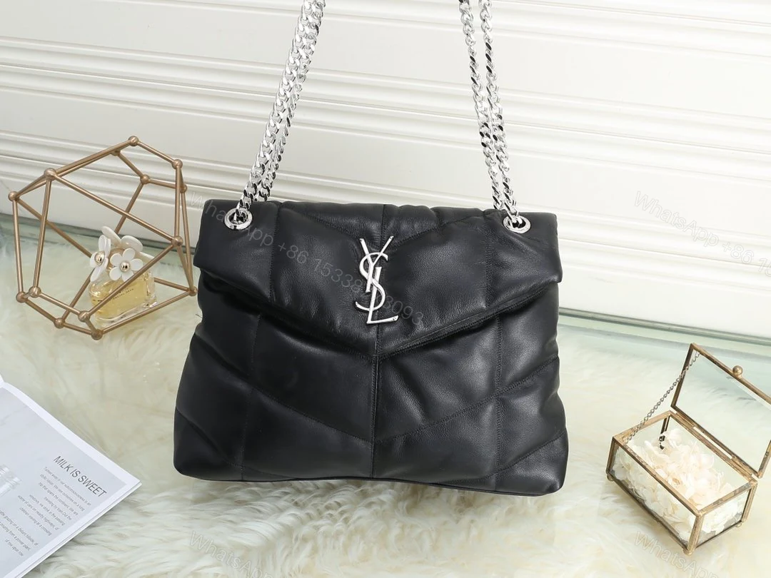 View 3 of YSL SAINT LAURENT PUFFER MEDIUM CHAIN BAG IN QUILTED