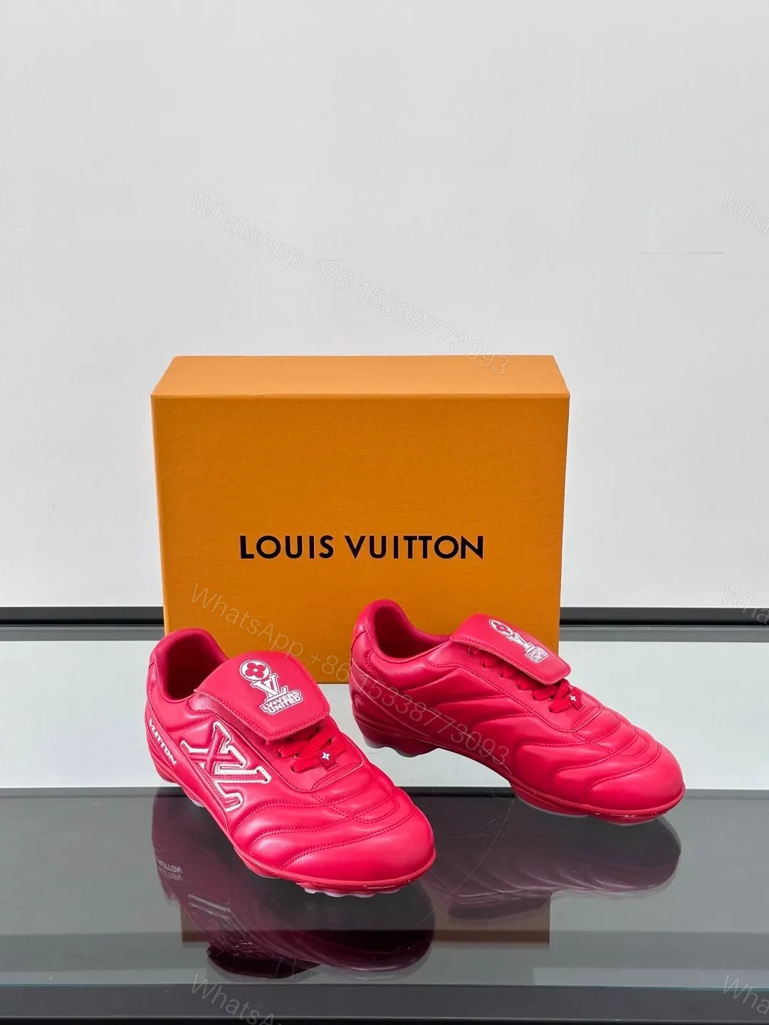 View 5 of LV Men Red Leather Sneakers