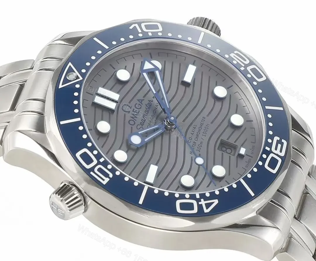View 4 of Omega Seamaster Diver 300M Co-Axial Master Chronometer 42mm Stainless Steel Watch with Black Ceramic Bezel and Grey Dial