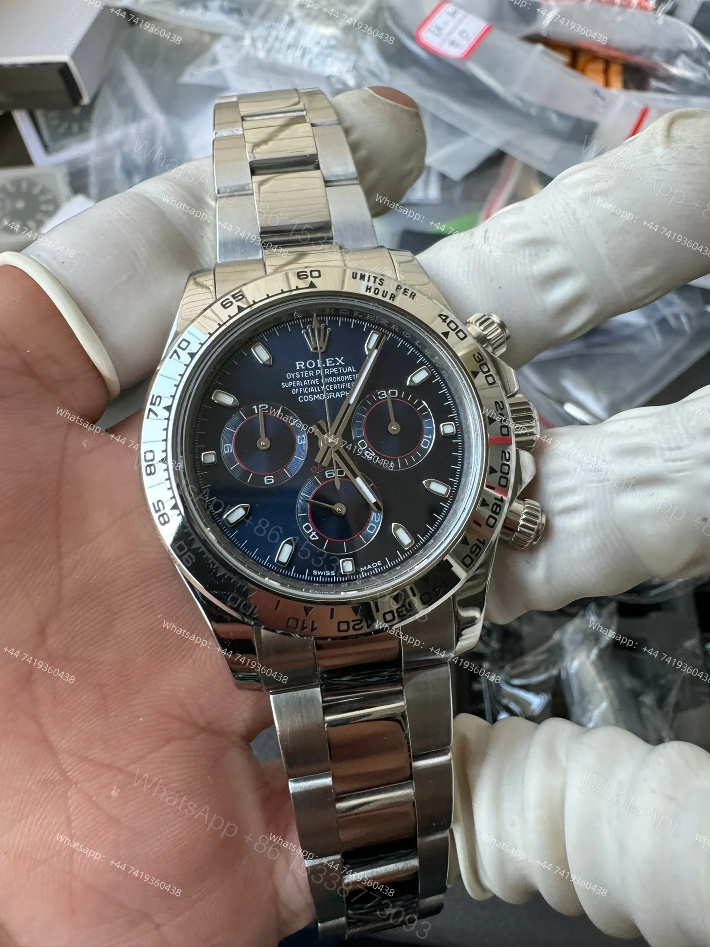 View 3 of Rolex Daytona 1:1 Replica – M116509-0071 Blue Dial Steel Case 4130 Super Clone Watch