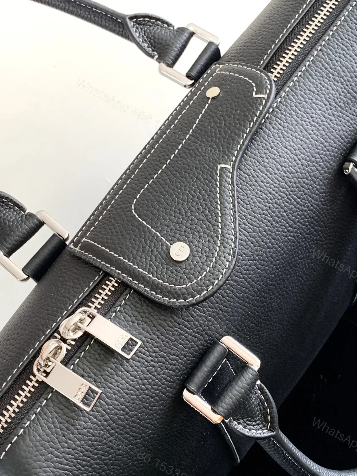 View 5 of Dior Lingot Briefcase in black grained calfskin leather