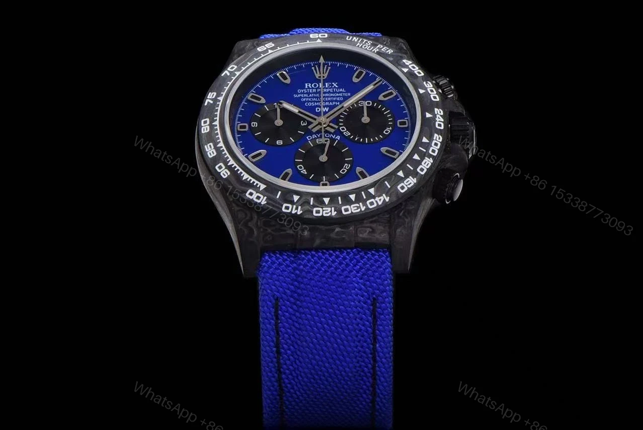 View 14 of Replica DiW Rolex Cosmograph Daytona Miami Blue Carbon