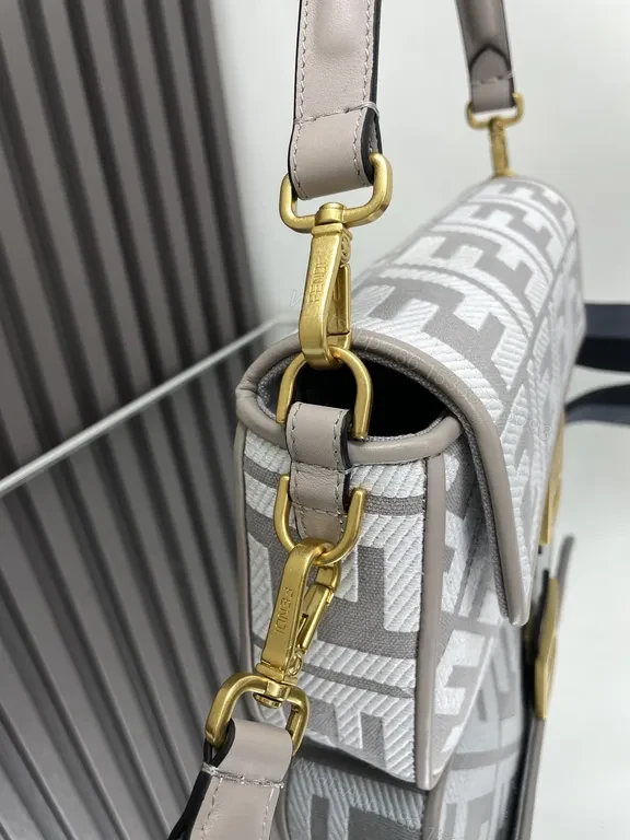 View 3 of Gray Monogram Mini Bag: Luxe Pattern, Gold Hardware, Crossbody