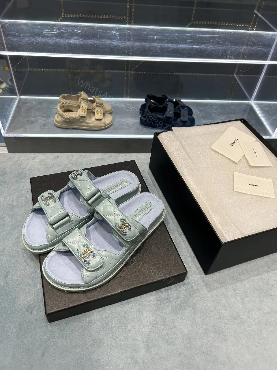 View 3 of Quilted Sandals: Subtle Shine, All-Day Comfort, Dual-Strap