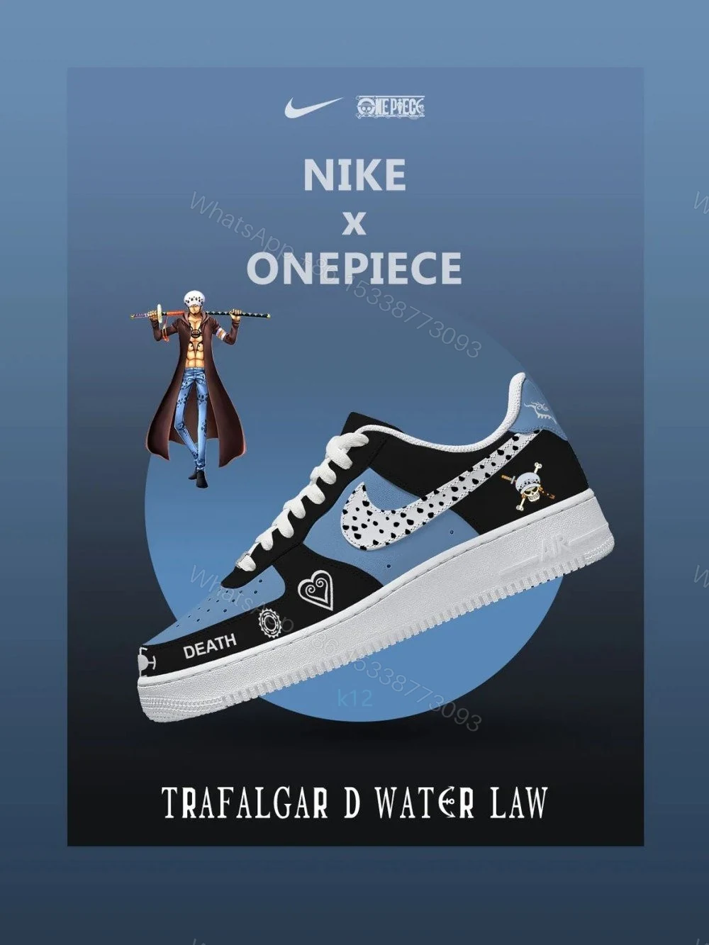 Trafalgar D. Water Law V.1 Custom Air Force 1 — view 1