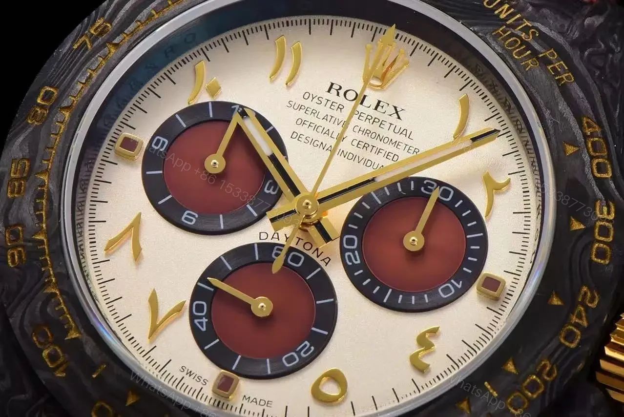 View 8 of Replica DiW Rolex Cosmograph Daytona Volcano CarboQuartz