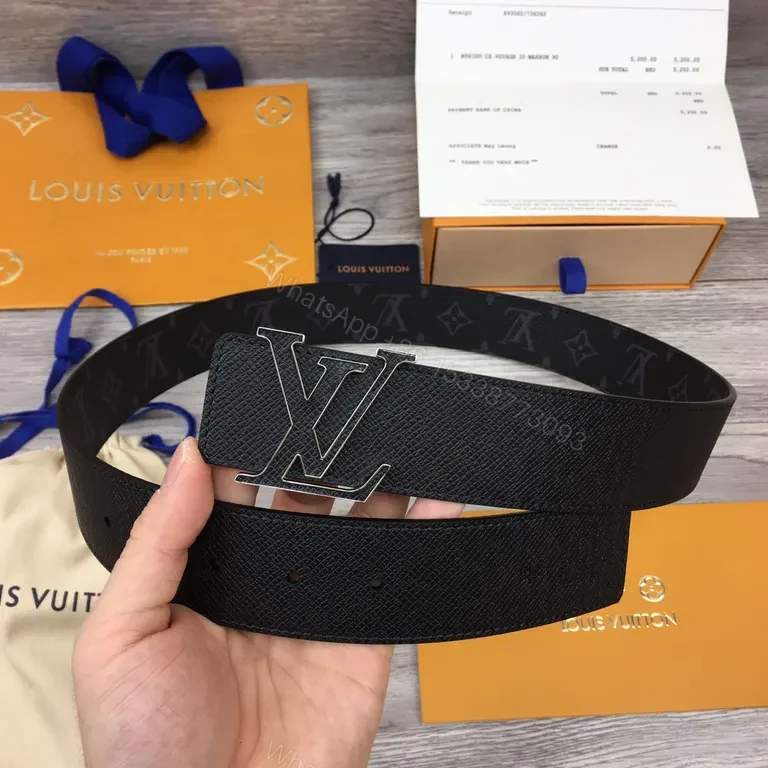 View 4 of Statement Leather Belt: LV-Inspired Buckle, All-Season Style