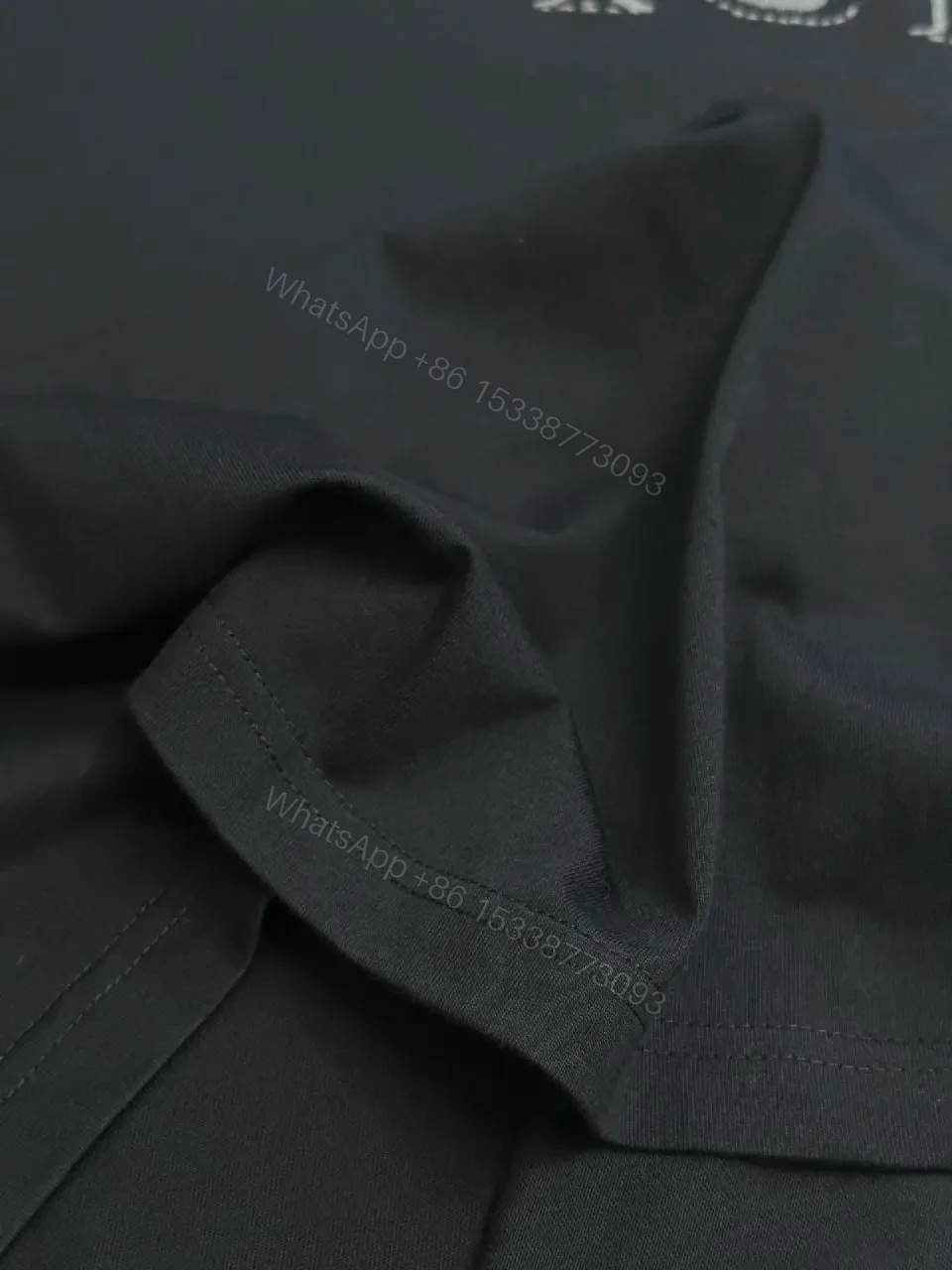 View 7 of Minimalist Black Cotton Tee: Subtle Dior-Inspired Luxury Knit