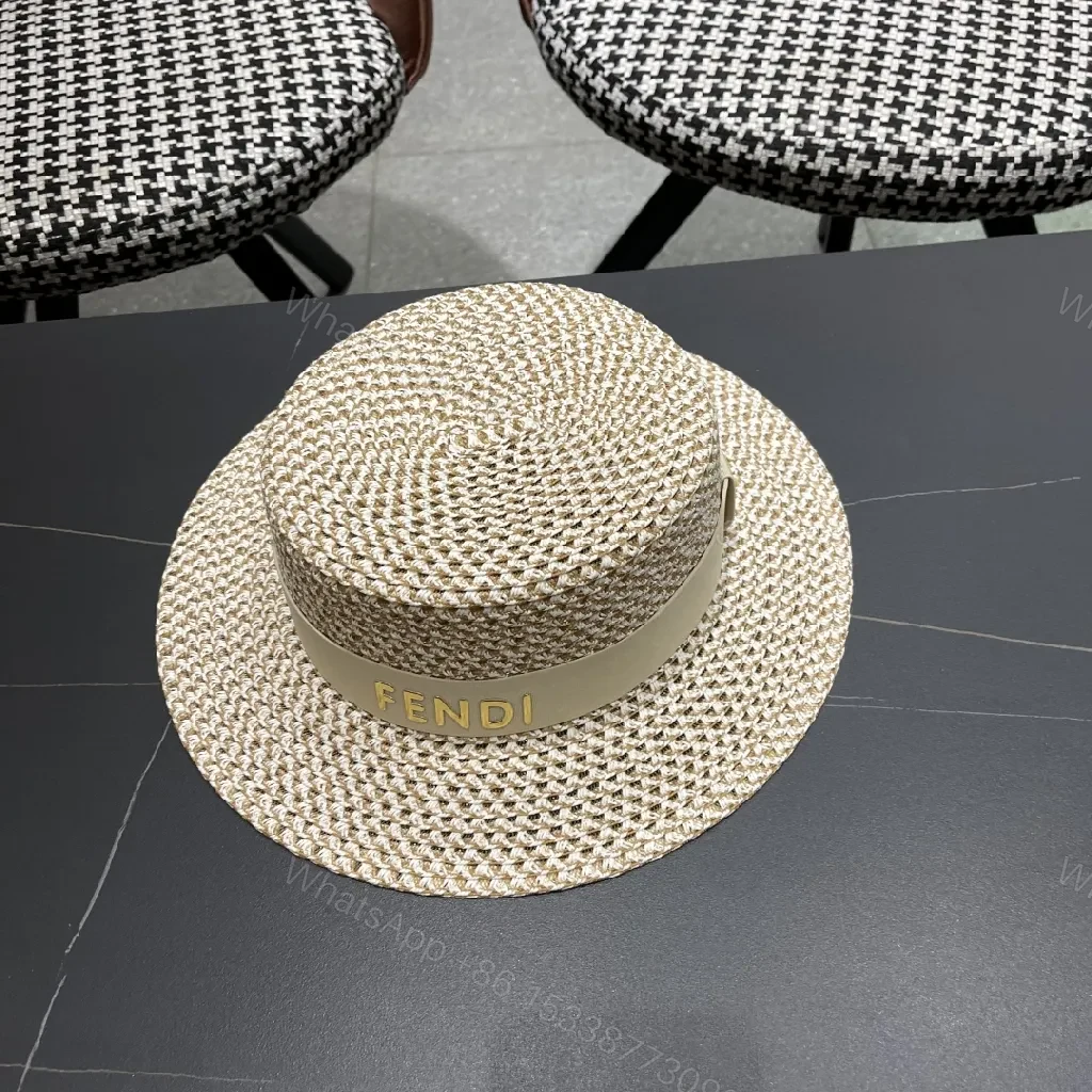 View 3 of Sun-Kissed Straw Boater with Luxe Logo Band
