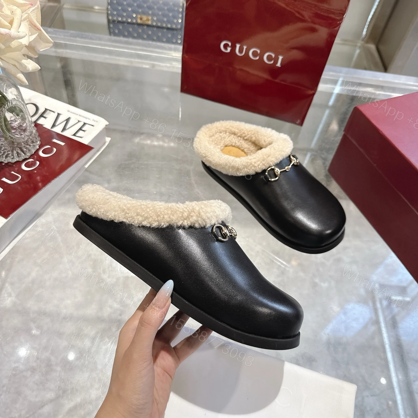 View 6 of Gucci Women Mule With Horsebit Black Leather