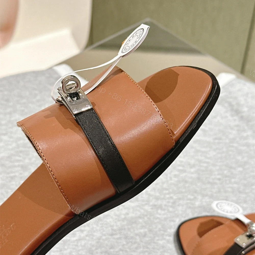 View 5 of 高仿Hermes*H231056Z20一字平底拖鞋棕色免檢版