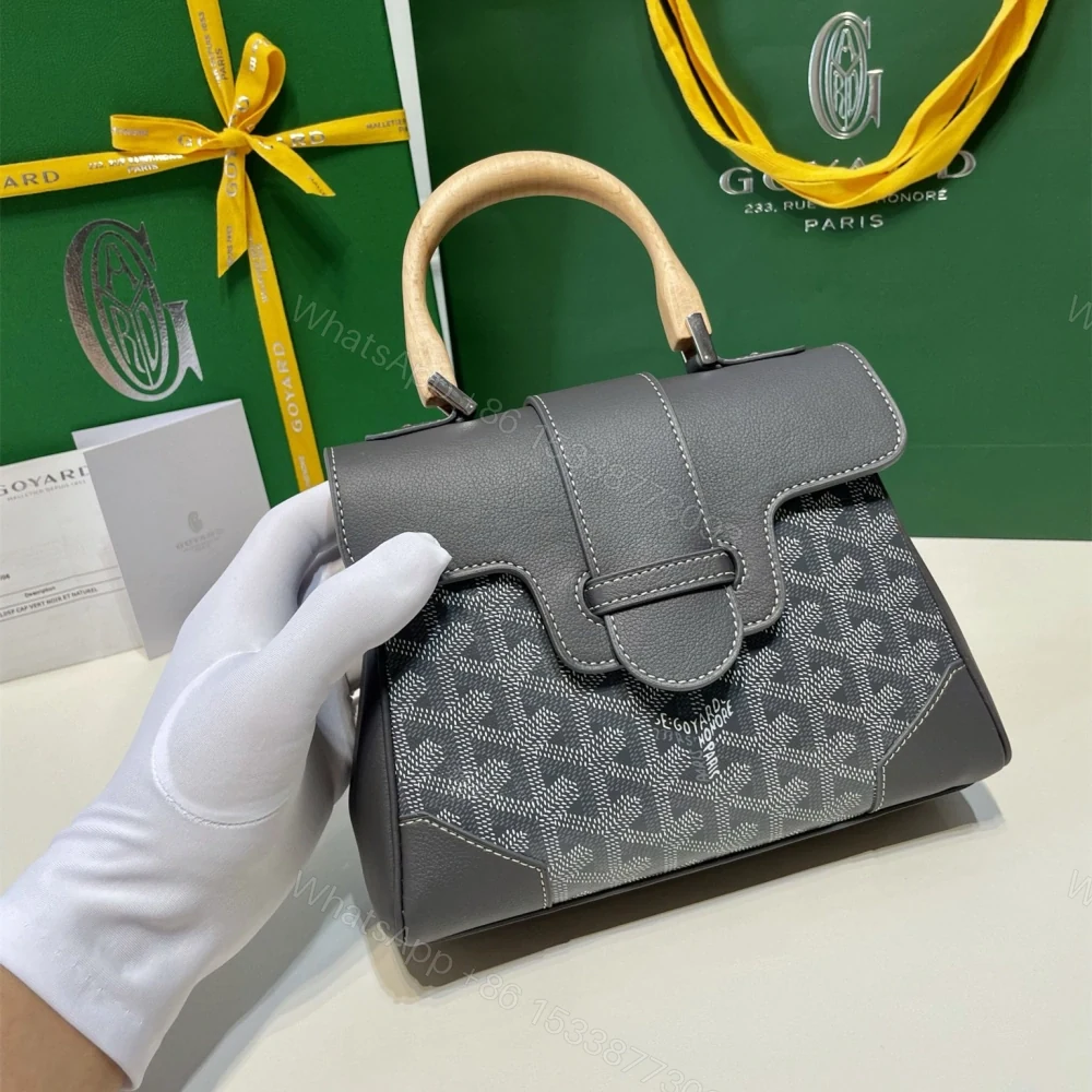 View 5 of 高仿Goyard*SAIGONB櫸木手柄單肩包灰色免檢版