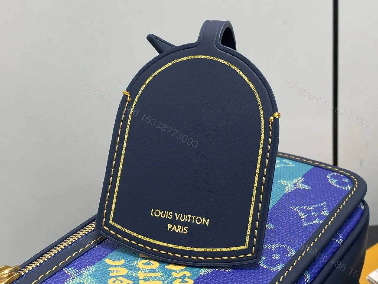 View 5 of Teal & Cobalt Block Crossbody — Monogram Luxe Mini Bag