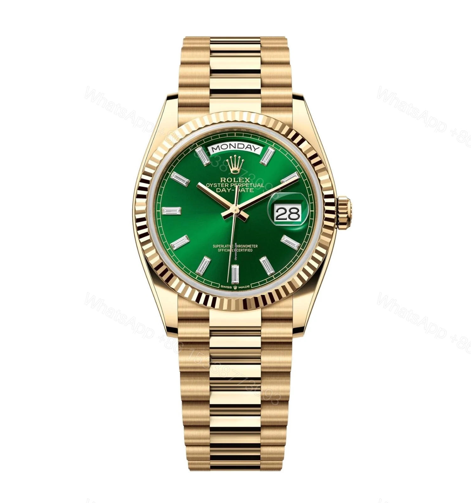 Replica Rolex Day-Date II Green Dial 128238 36 mm — view 1