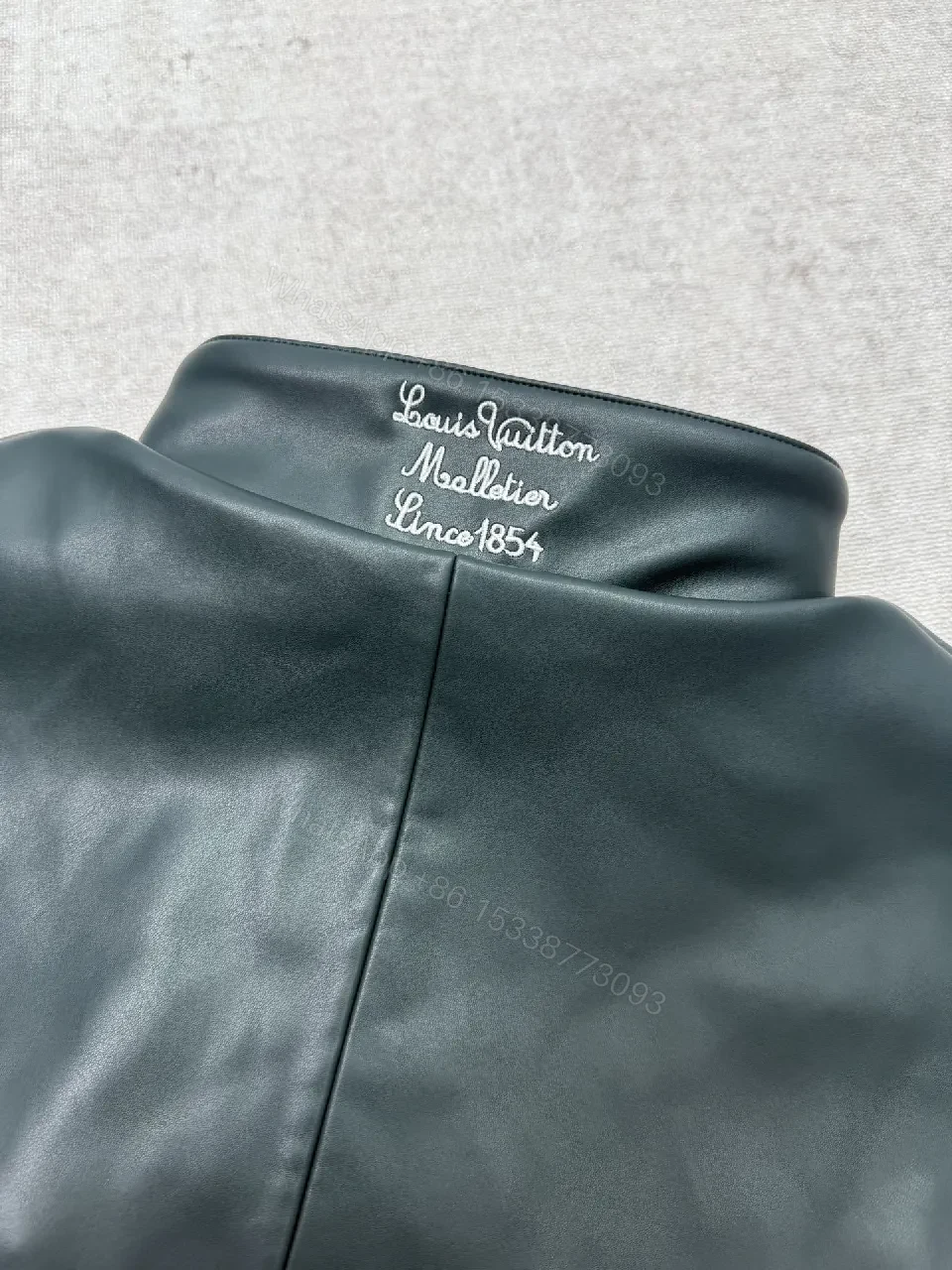 View 6 of Color-Blocked Leather-Accent Windbreaker with LV Detailing