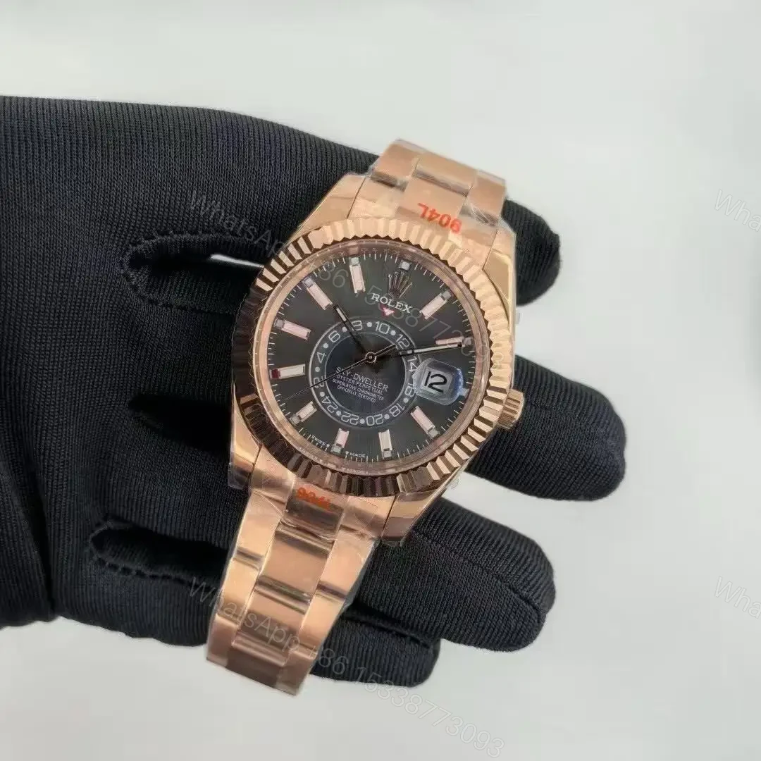 View 2 of Rolex Sky-Dweller Rhodium Dial Rose Gold Replica 2024 – Jubilee Bracelet