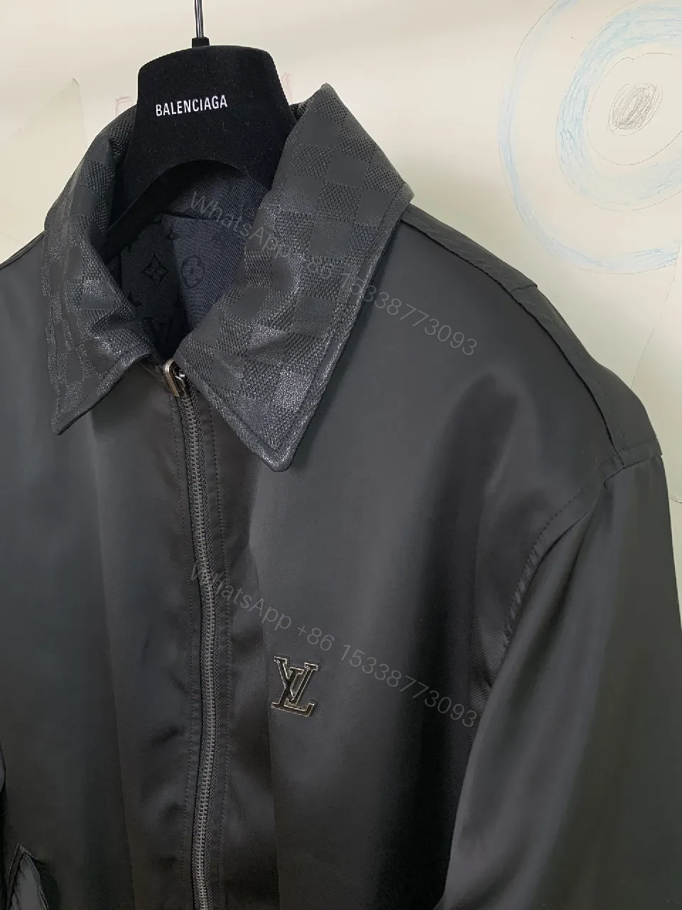 View 4 of Black Quilted Collar Bomber: Subtle Luxury, Everyday Wear