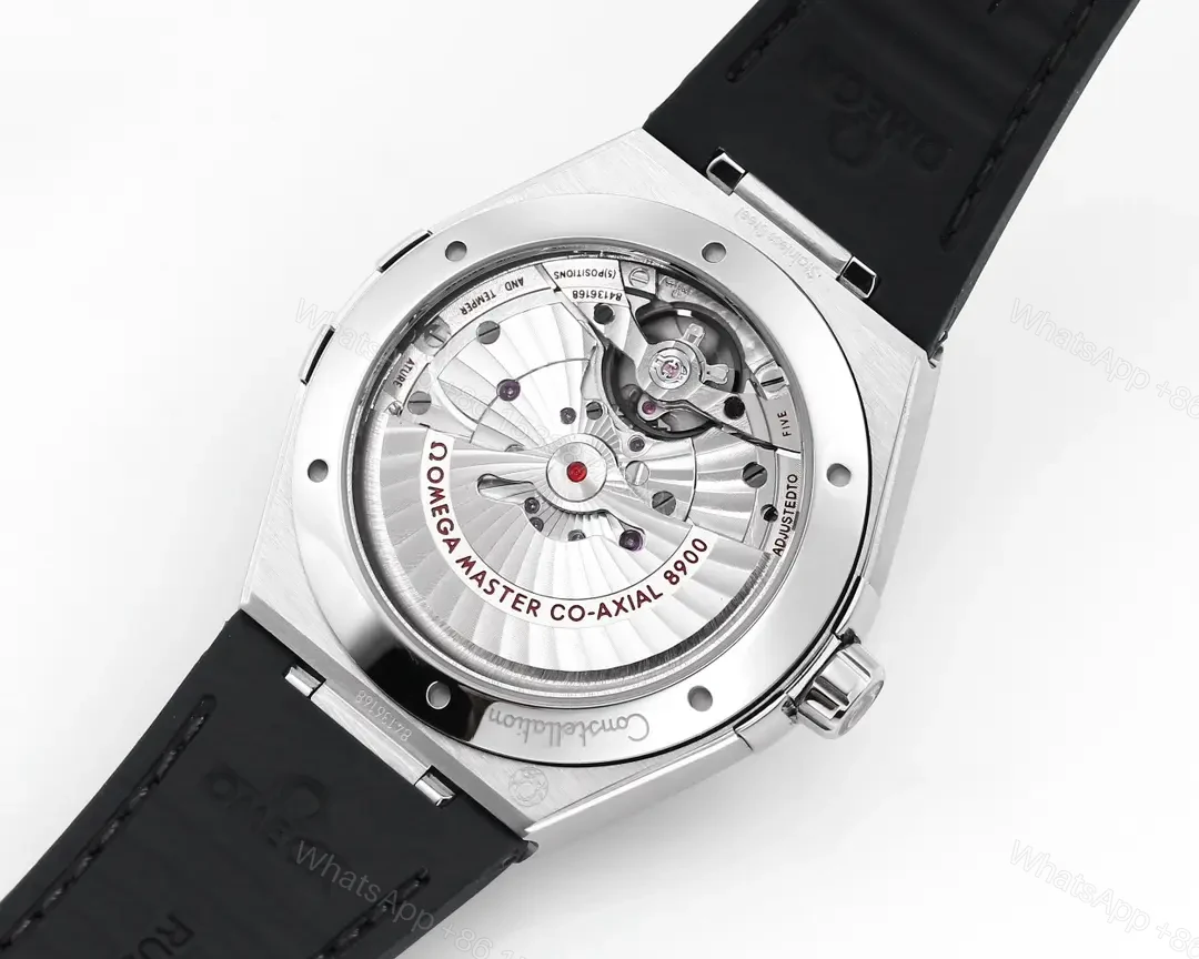 View 8 of Omega Constellation Meteorite Series 5th Generation 41MM Black Dial Watch with Black Leather Strap