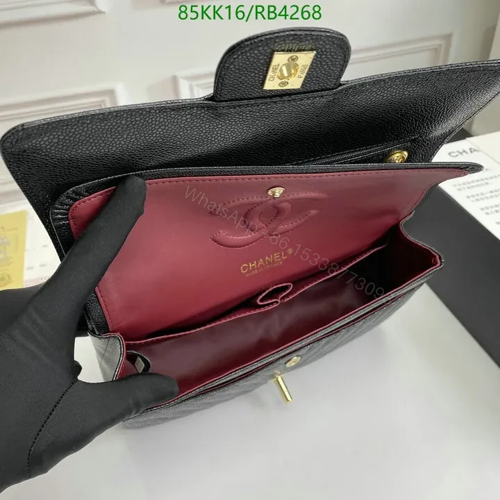 View 20 of Chanel Chevron Caviar Black Double Flap Bag RB4321 – Exquisite Craftsmanship Details