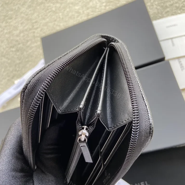 View 3 of Black Quilted Leather Wallet with CC hardware â€” Everyday Opulence