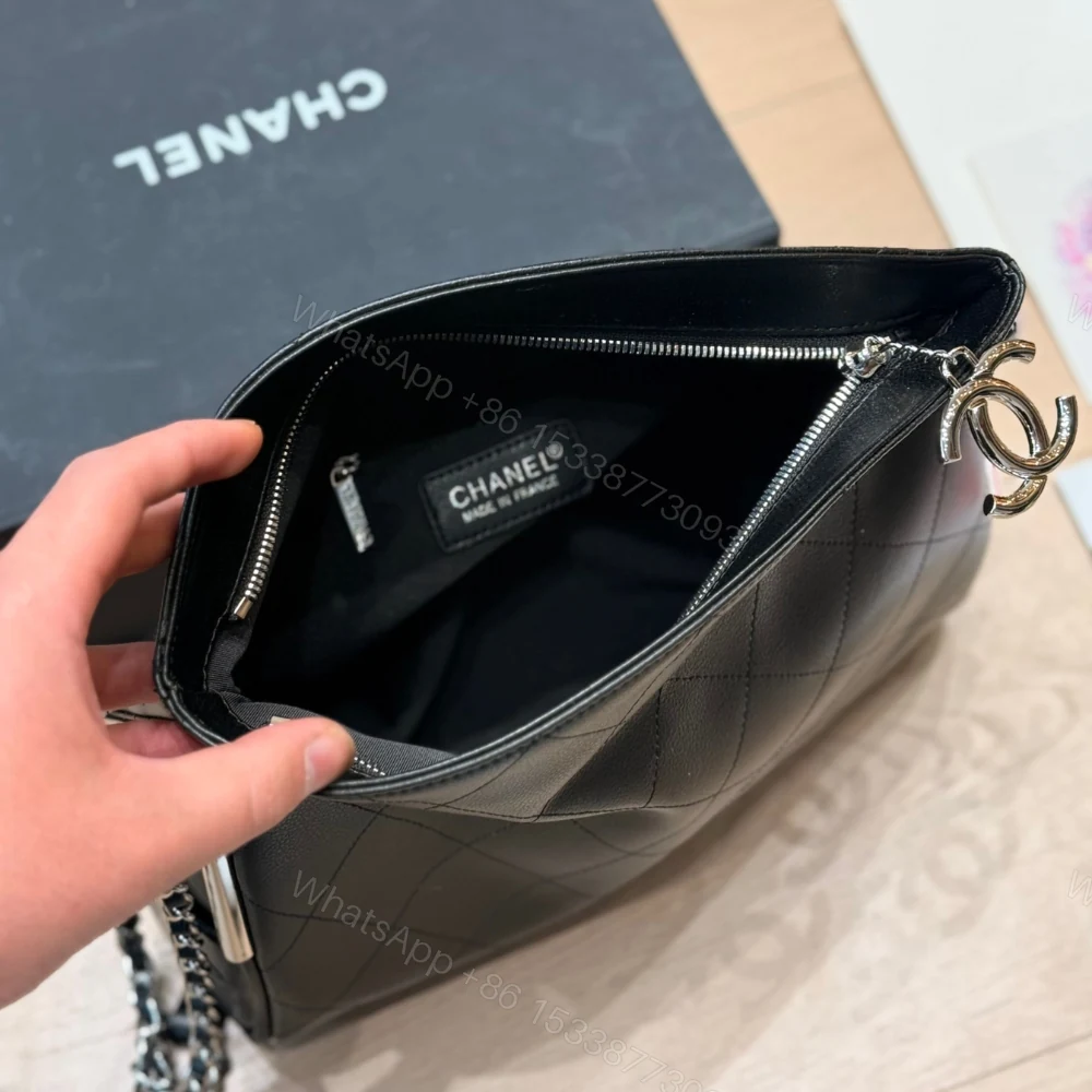 View 5 of Chanel Ultimate Soft Hobo Bag Silver Hardware Black 38Cm