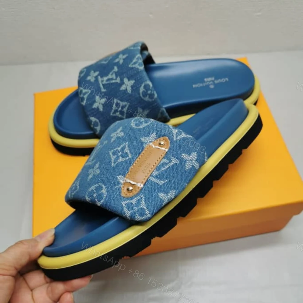 View 4 of Louis Vuitton Pool Pillow Flat Comfort Mules Blue 1ACJVH