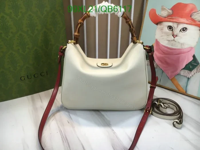 View 12 of Gucci Imitation Diana Medium Black Leather Handbag QB61177 – Designer AAAA Purse