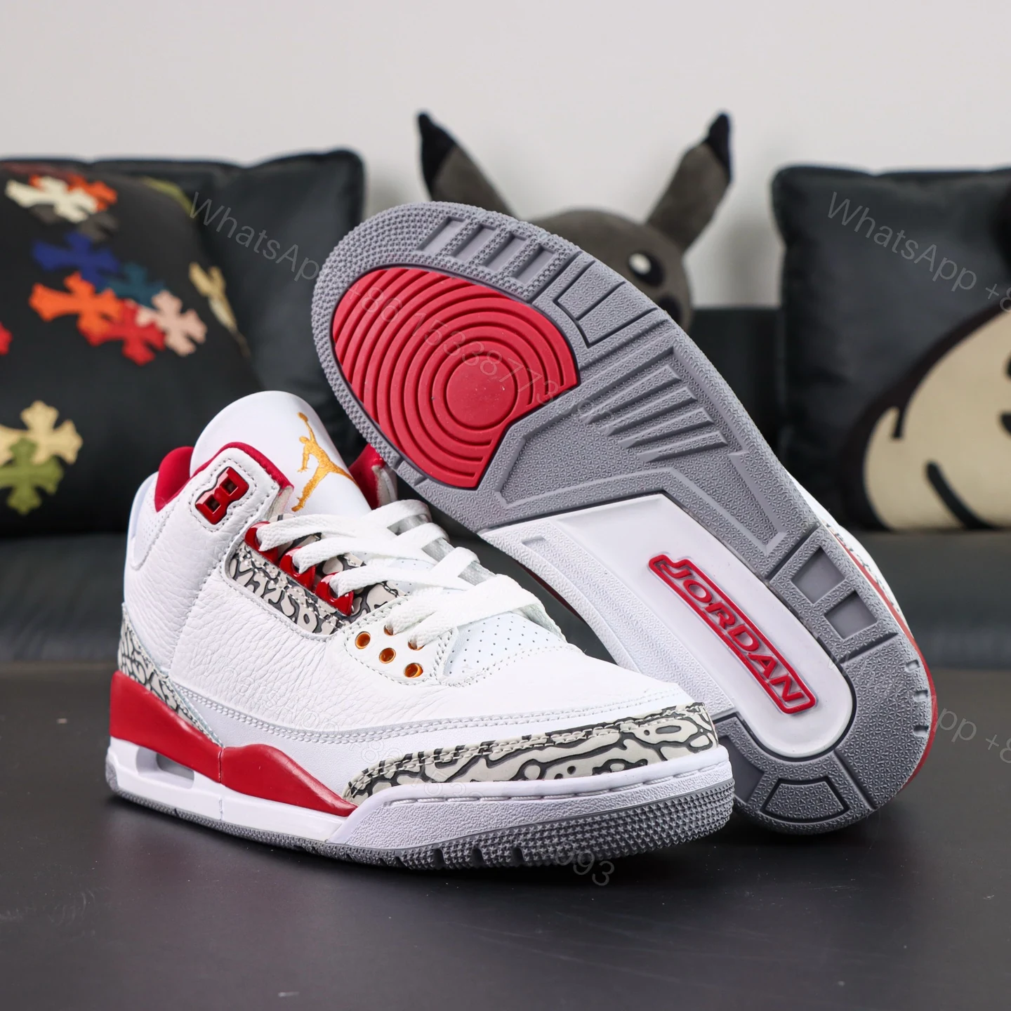 View 3 of Jordan 3 Retro Cardinal Red