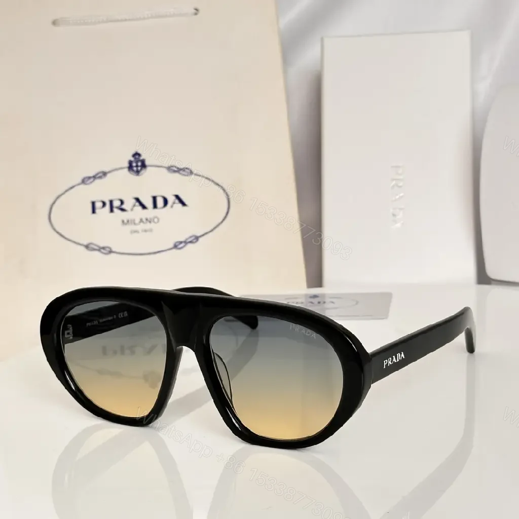View 10 of Tortoise Shell Modern Oversized Sunglasses, Glossy Acetate, PRADA-Trimmed