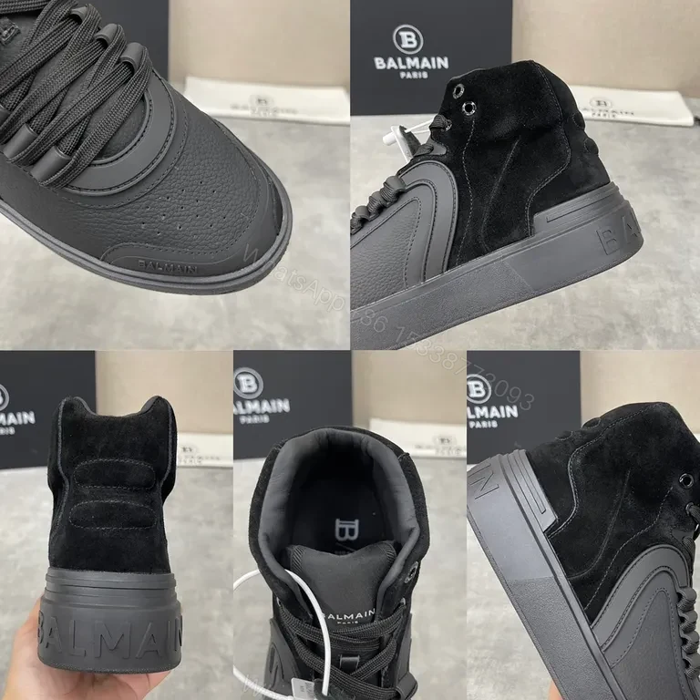 View 2 of Monochrome Balmain High-Top: Premium Leather Sneaker