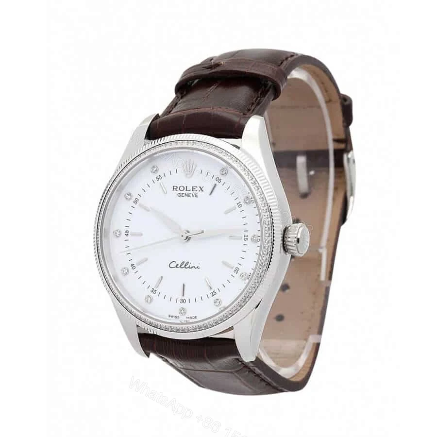 View 2 of Rolex Cellini Danaos 4233 White Dial Super Clone : 38mm Two-Tone Gold Dress Watch