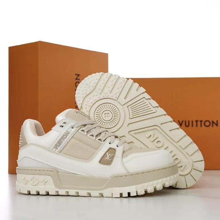 View 7 of Chunky Modern LV-Inspired Leather Sneaker â€“ High-Top Comfort