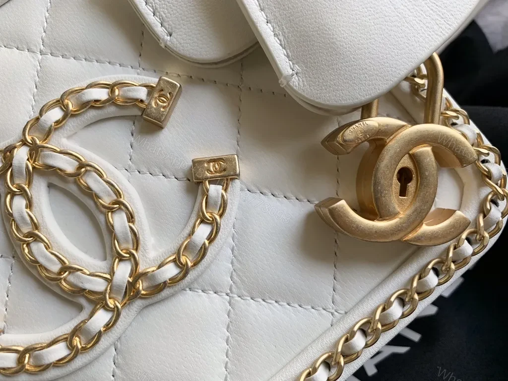 View 2 of Chanel-Style White Quilted Leather Crossbody: Timeless Luxury