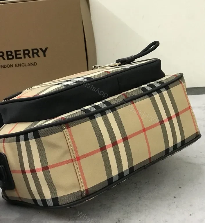View 4 of Burberry-Style Check Crossbody Bag, Luxe Everyday Essential