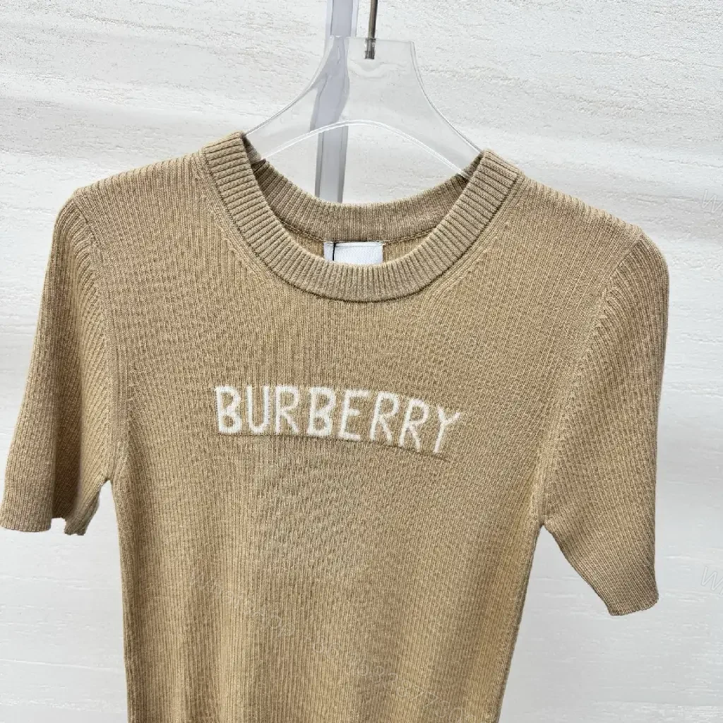 View 9 of Textured Knit Tee: Subtle Luxe Logo, All-Season Comfort
