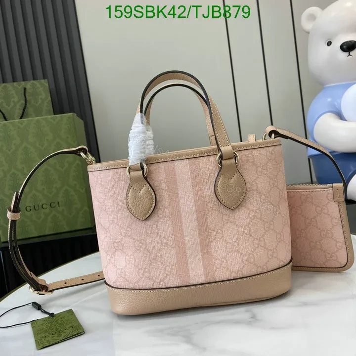 View 32 of Gucci Dusty Pink GG Supreme Canvas and Leather Mini Tote Bag ML75396