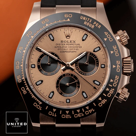 View 9 of Rolex Daytona Cosmograph 116515LN Rose Gold Dial Replica