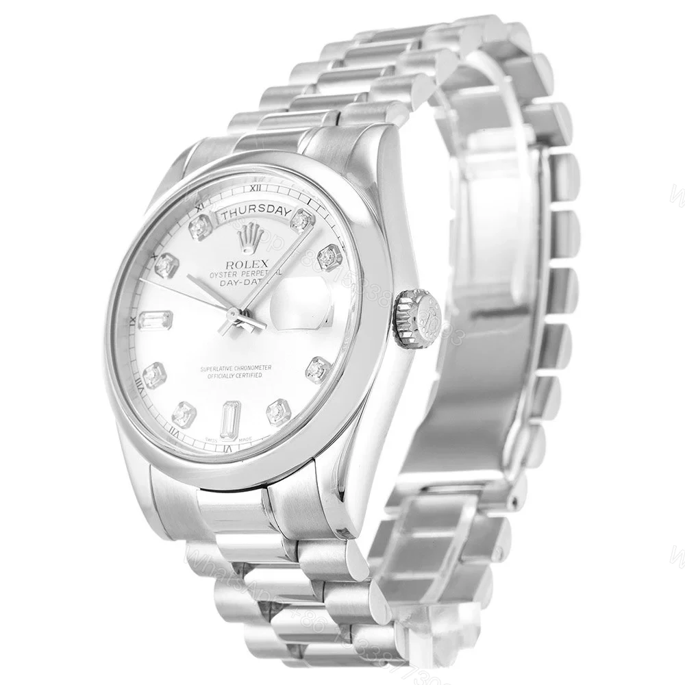 View 3 of Replica Rolex Day-Date Silver Dial 118209 36 mm