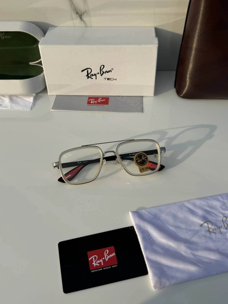 View 2 of First Copy RayBan 06 White Black Luxury Sunglasses Premium UV Protected Eyewear