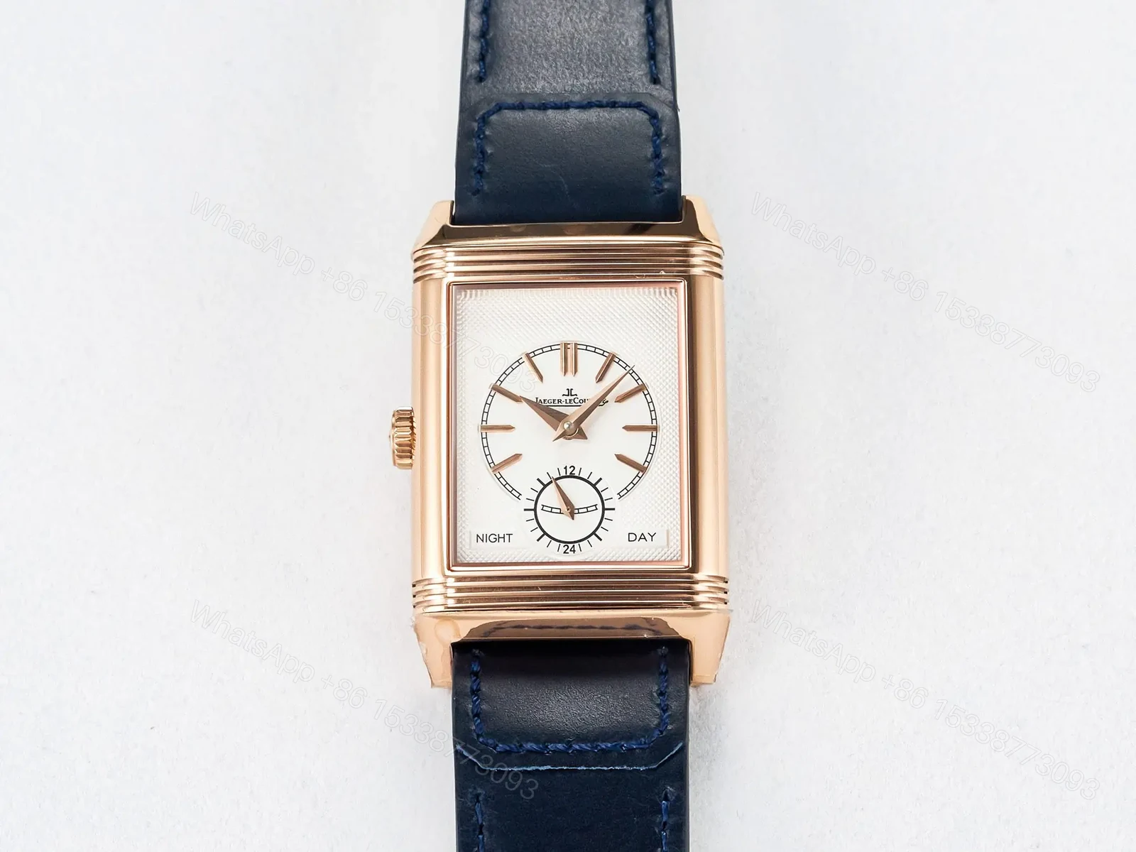 View 15 of Reverso Tribute Duoface Small Seconds RG MGF Best Edition Blue Dial on Blue Leather Strap A854A