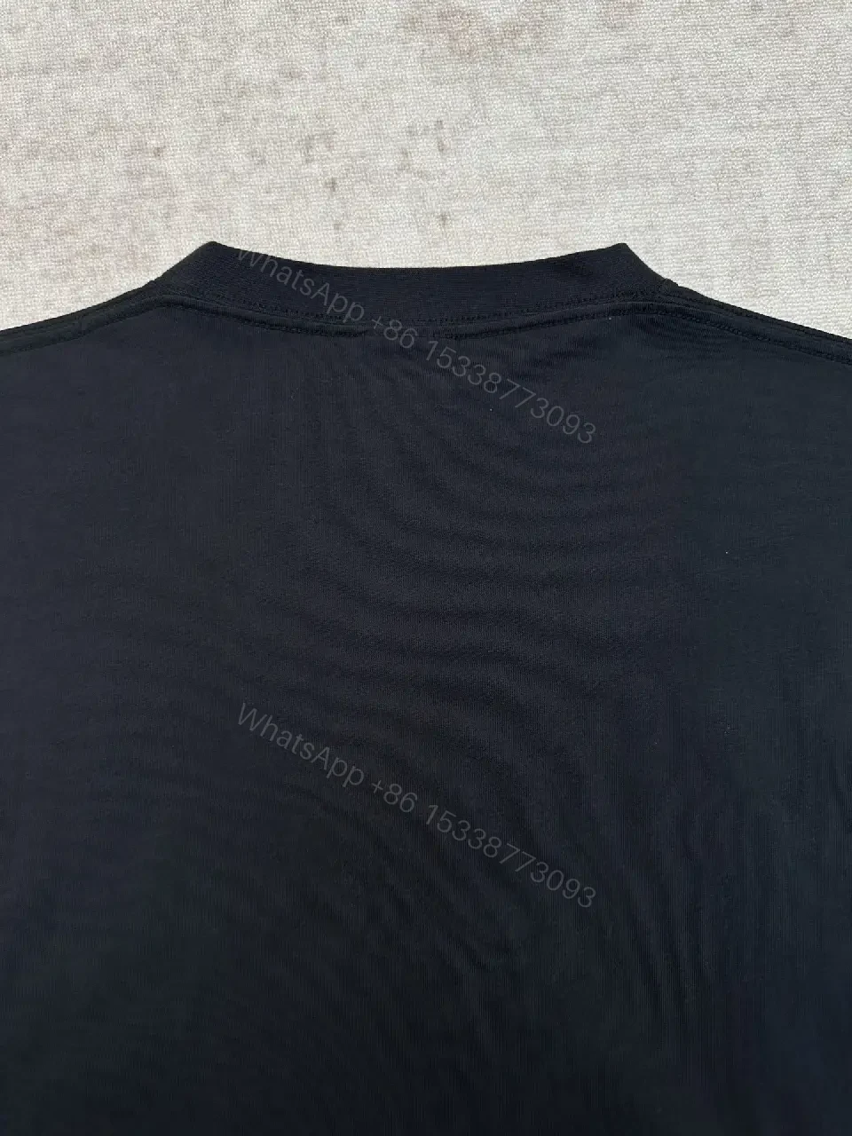 View 11 of Black Cotton Oversized Balenciaga Logo T-Shirt with Crest Patches