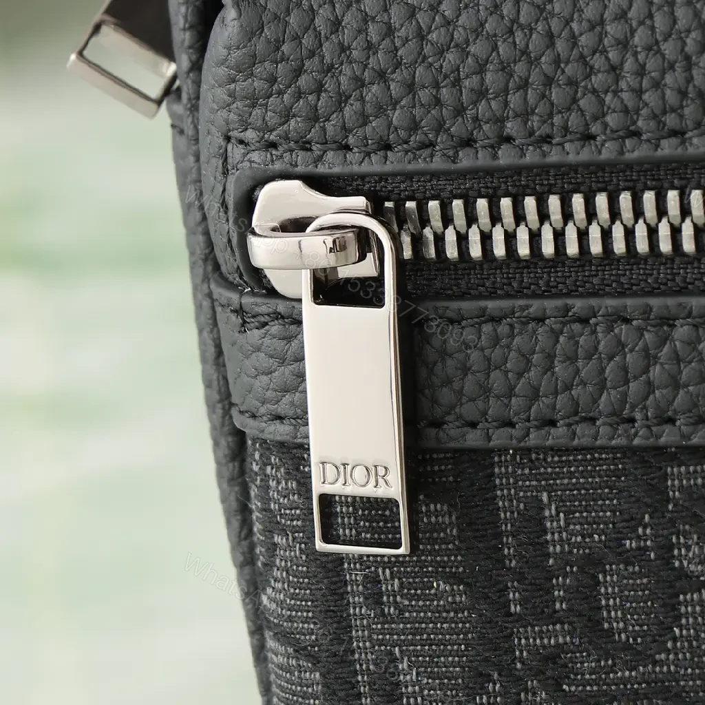 View 4 of Compact Monogram Texture Messenger Bag - Everyday Luxury Carry