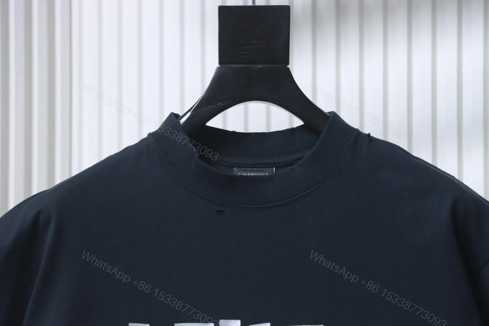 View 2 of Balenciaga Clothes 25SS American Paper Tape Short-Sleeve T-Shirt black