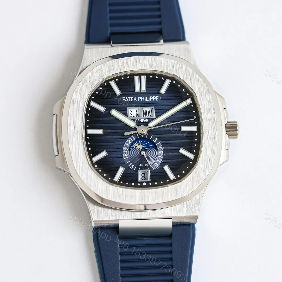 Patek Philippe Nautilus Replica 41MM Premium Blue Dial Rubber Strap Edition PP-NT-BLU-RBR-41 — view 1