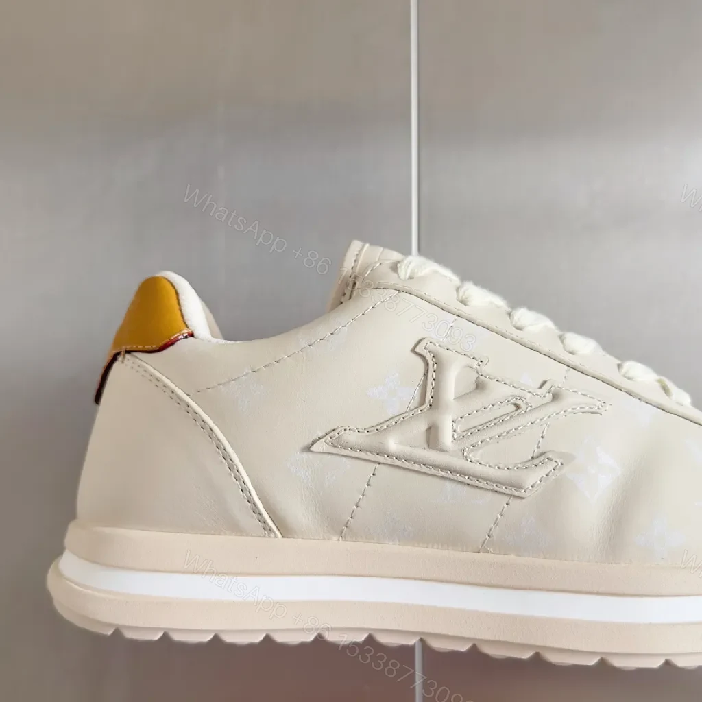 View 4 of Off-White Leather Sneakers: Premium Tan-Accented Everyday Comfort