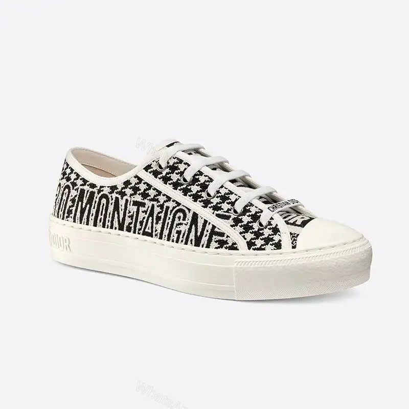 WALK’N’DIOR SNEAKERS WOMEN 30 MONTAIGNE HOUNDSTOOTH EMBROIDERED BLACK – CD172 — view 1
